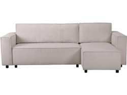 Sofá esquinero de pana y terciopelo "Montaigne S" - 3 plazas - Beige