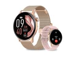 Reloj inteligente para mujer con llamadas Bluetooth, IP67, Android iOS, dorado, Yizhood