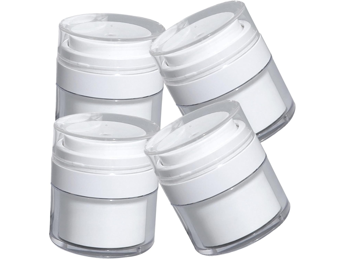 4pcs Pots Airless 50ml En Conteneurs De Voyage Impermeables Pour Crèmes Et Lotions Botellas A Pompe