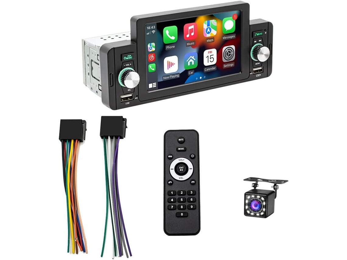 Autoestéreo De 5 Pulgadas De Un Solo Din Sin Carplay, Android Auto, Mirror-link, Radio Con Pantalla