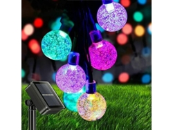 Guirnalda de luces solares para exterior, impermeable, multicolor, ahorro de energía para jardín y patio, color blanco, 10,9 m Truyuety
