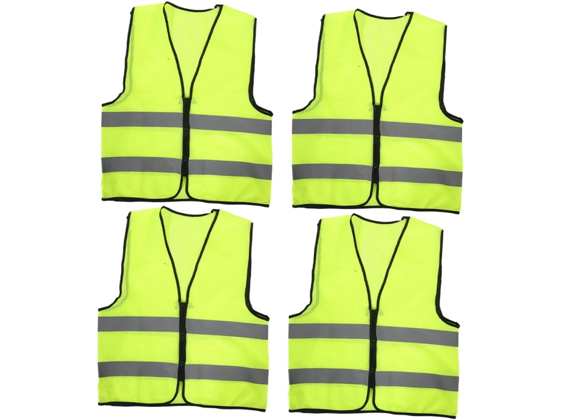 4piezas Chaleco Seguridad Reflectante Mesh Ligero Para Trabajo Construcción Y Actividades Al Aire Chalecos Alta Visibilidad Para Hombr