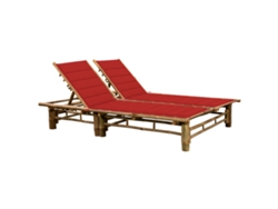 Tumbona Chaise Lounger Relax con Cojines para 2 Personas de Bambú