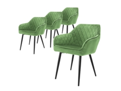 Conjunto De 4 Cadeiras De Jantar Com Braços E Costas ML-DESIGN