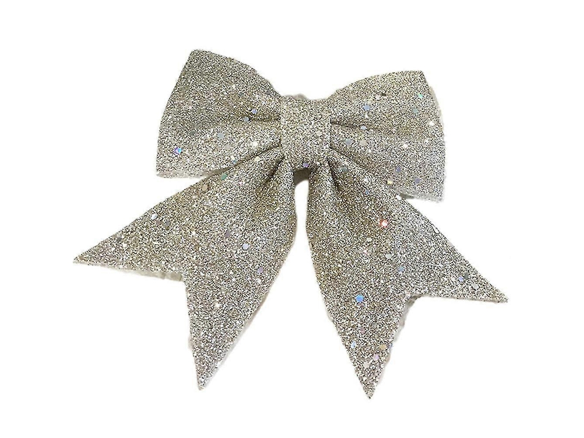 Omni-adornos De Lazo Navideño Con Brillo Para Árbol De Navidad Decoración Fiestas Bodas Regalos 2/10 Piezas 12x15cm 10 Unidades Champagne