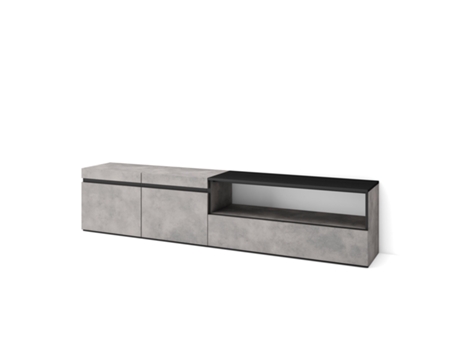 Mueble TV Televisión 200x45x35cm Para TV hasta 80 Con almacenamiento Cemento