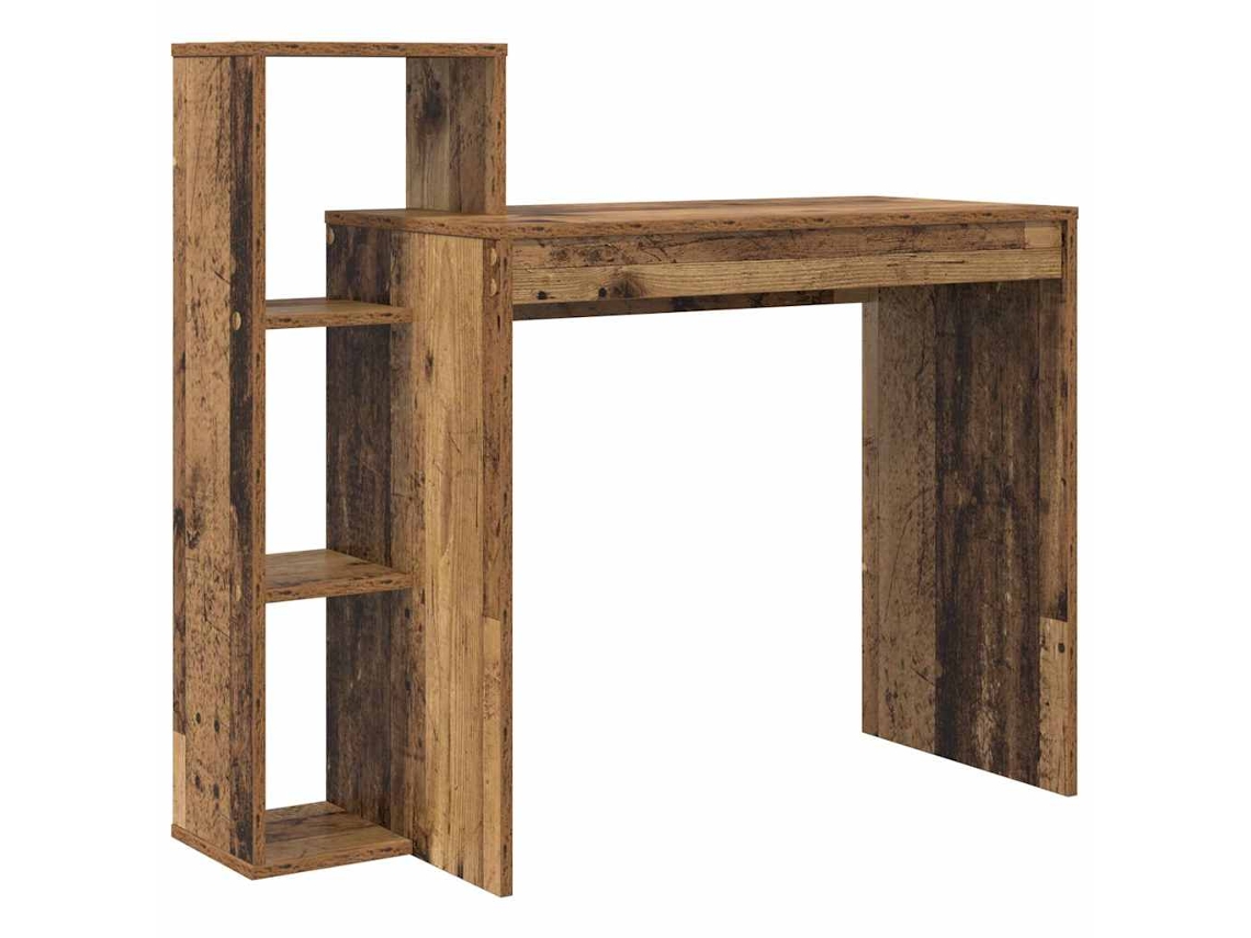 Maison Exclusive - Escritorio Con Estante Madera Envejecida 100 X 40 X 90 Cm