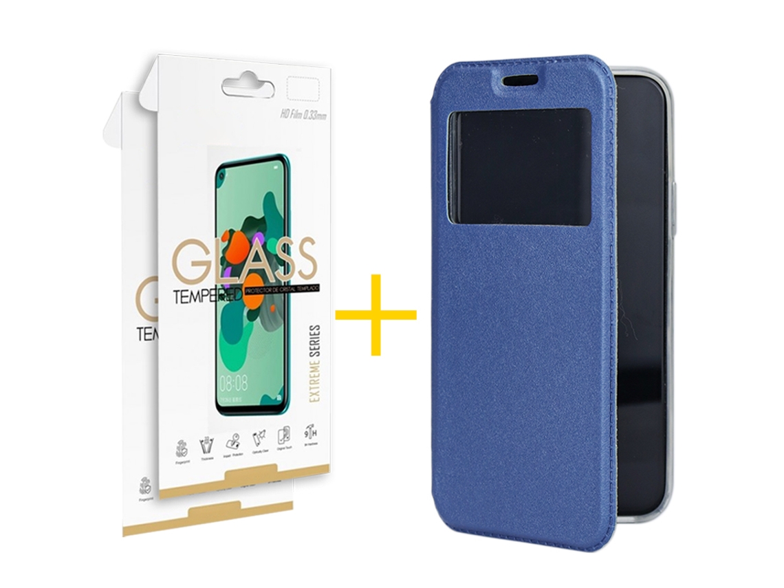 Pack 2 X Película de Vidrio Templado 2.5D Funda GANDY por Samsung Galaxy S23 Plus Flip Cover GANDY Azul GANDY