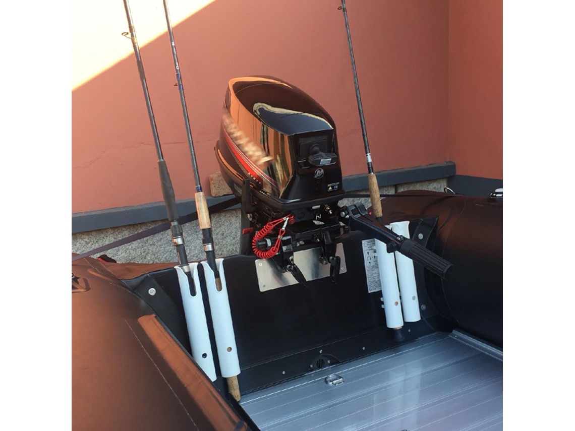 Suporte Para Vara De Pesca Portátil 2-tubos Em Plástico Abs Com Apoio De Fixação E Armazenamento Para Alicates De Isca