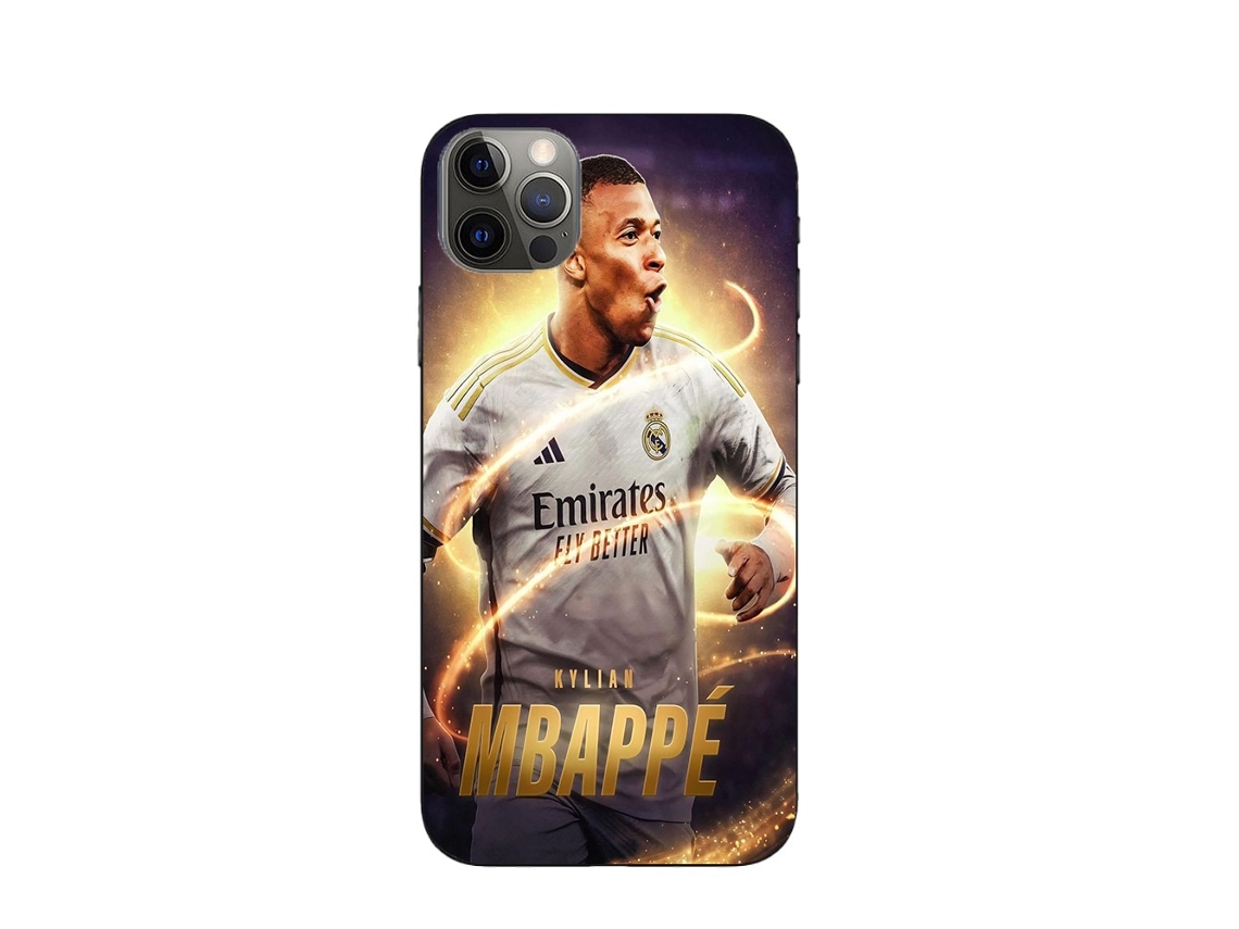 Funda Kylian Mbappe Real Madrid para iPhone 13 Pro MANIACASE Negro