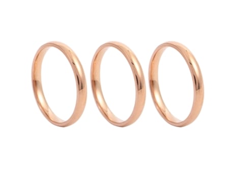 Anillos En Acero Titanio Pulido - Oro Rosa - Talla 8 Ee. Uu. 3 Anillos En Acero Titanio Pulido - Oro Rosa - Talla 8 Ee. Uu. JEIIBRZUI