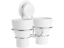Soporte de pared para 2 cepillos de dientes con ventosa para colgar en la pared Jortmrd