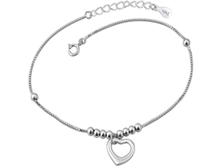 Tobilleras para mujer modelo 2026 en plata de ley 925 con cuentas indias en forma de corazón, ajustables e hipoalergénicas.