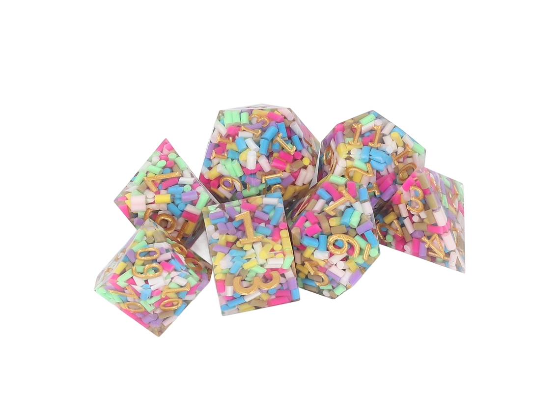 Juego De Dados Poliédricos De Resina, 7 Piezas, Rodamiento Equilibrado, Para Juegos De Mesa.