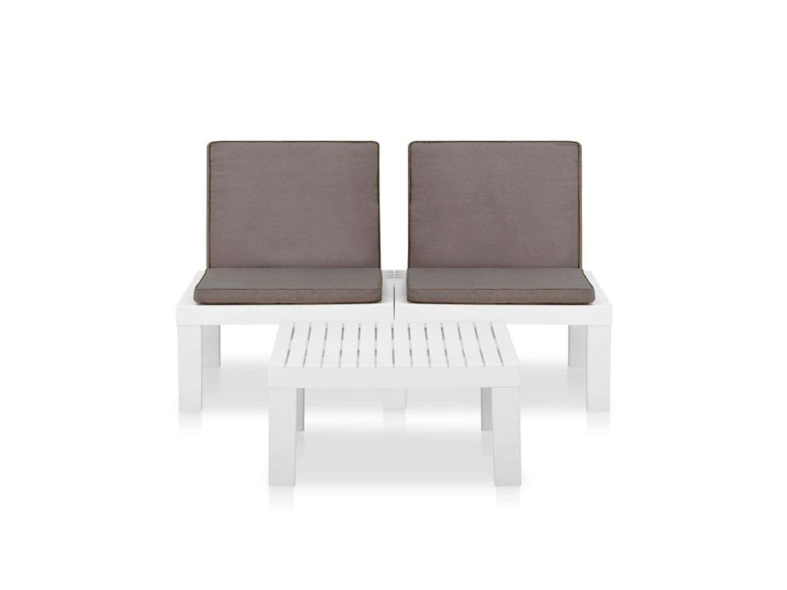 Tresillo Macarena Cojines Blanco Conjunto
