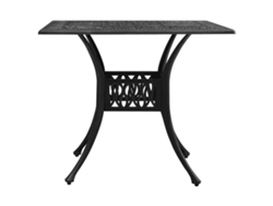 Mesa de jardín LOVELY HOME de aluminio fundido negro (90 x 90 x 73 cm)