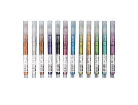 Juego de rotuladores metálicos con purpurina de 12 colores, rotuladores de pintura para papel negro, dibujo, pintura, diario, fabricación de tarjet...