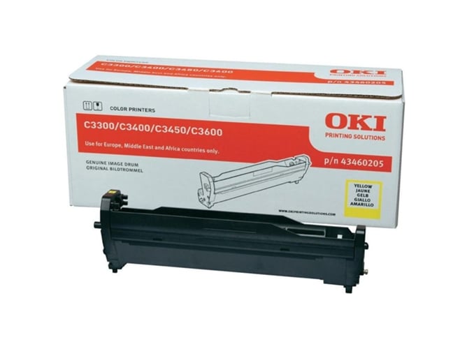 Tambor OKI 43460205 15000Pág. Amarillo para C3300n, 3400n, 3450n, 3600n