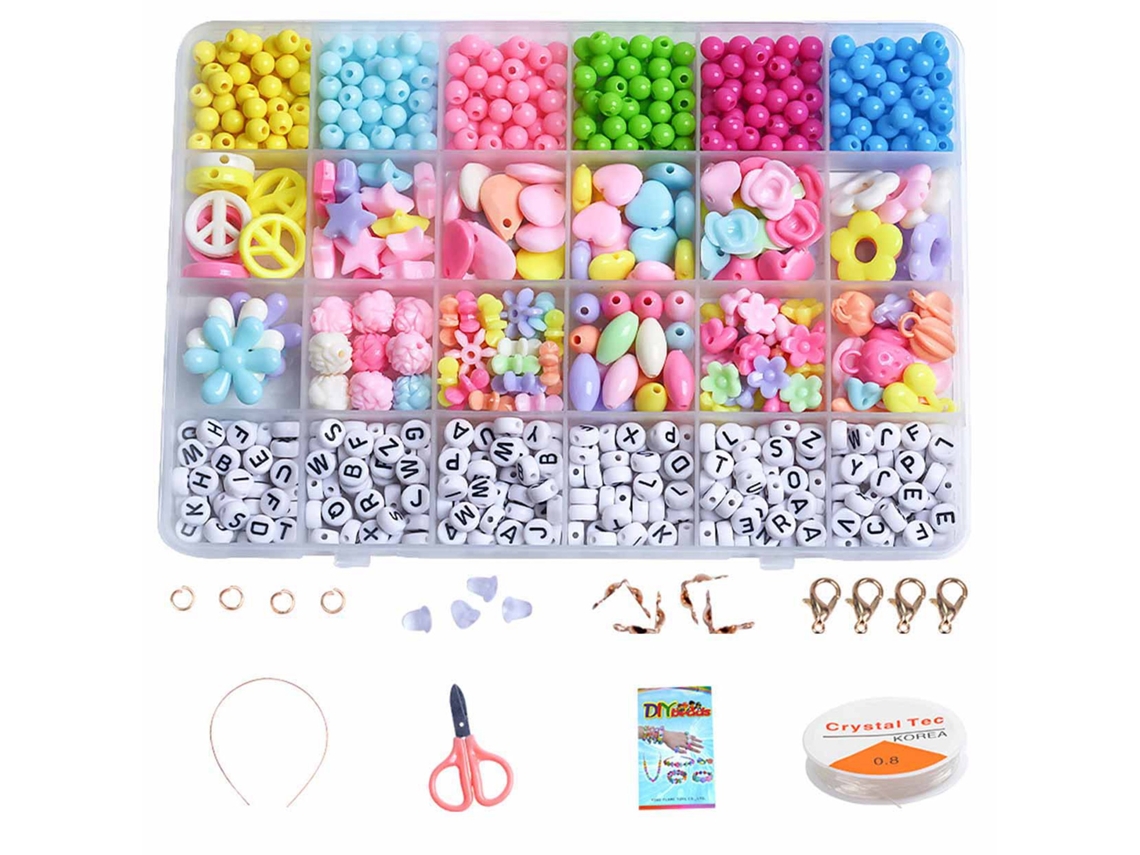 Kit De Manualidades Para Hacer Pulseras Con Letras: Actividad Educativa Para Niñas.