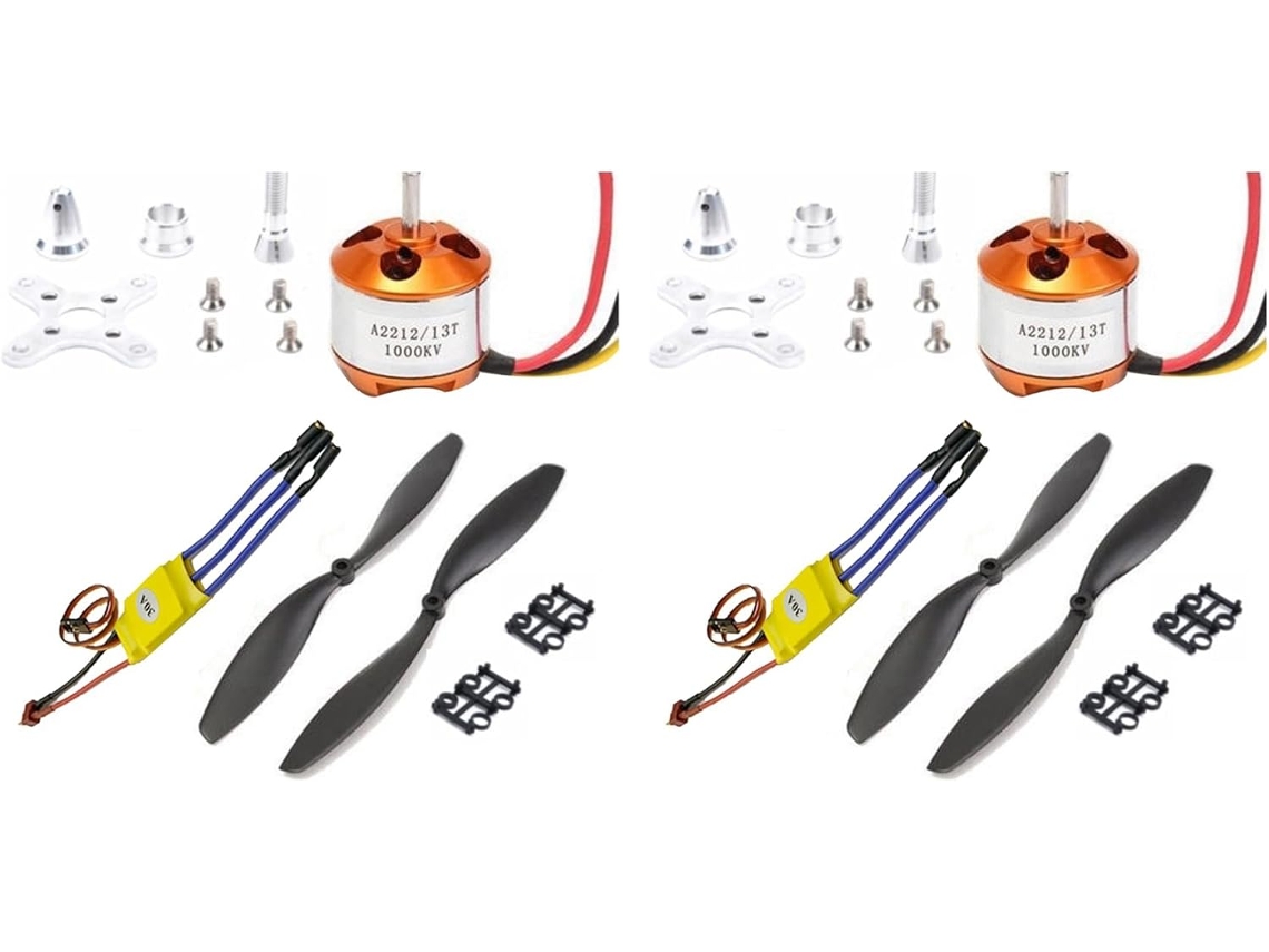 Motores Rc Sin Escobillas 2212 1000kv + Controlador De Velocidad Eléctrico Esc De 30a Con Kit De Hélice 1045