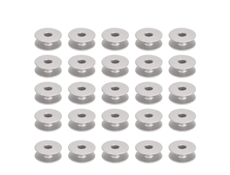 100 Uds bobinas de máquina de coser de Metal, tamaño de aluminio para accesorios de repuesto de coche de bordado plano (núcleo de pestillo plano)