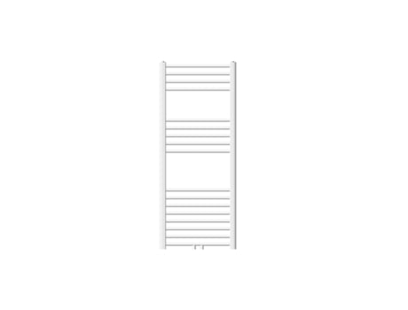 Radiador toallero de baño 500x1200mm calefactor curvado blanco, conexión central LUXEBATH