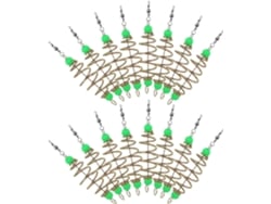 Juego de 16 soportes de acero con resorte para cebo.