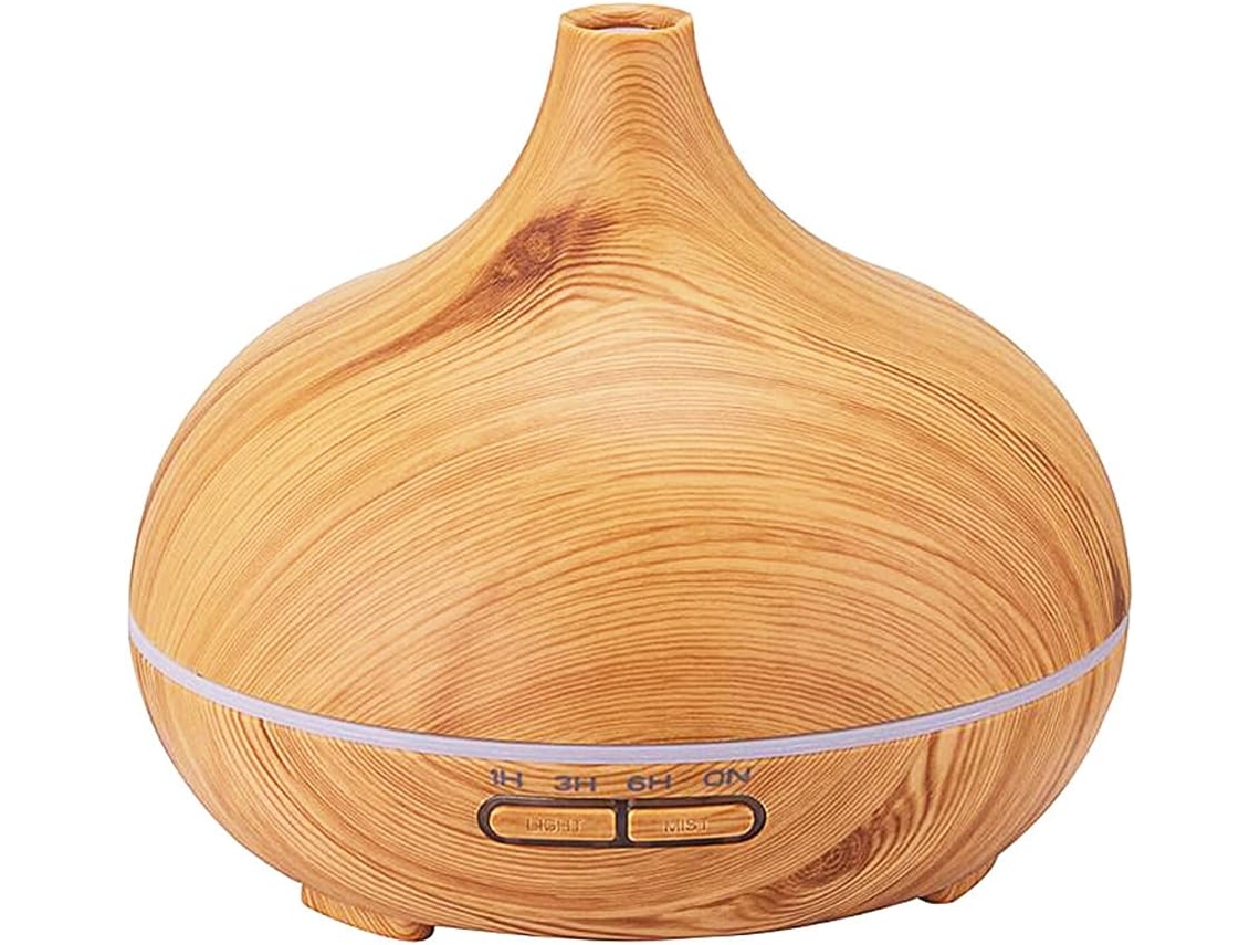 Difusor de aceites esenciales con textura de madera, humidificador ultrasónico de aromaterapia
