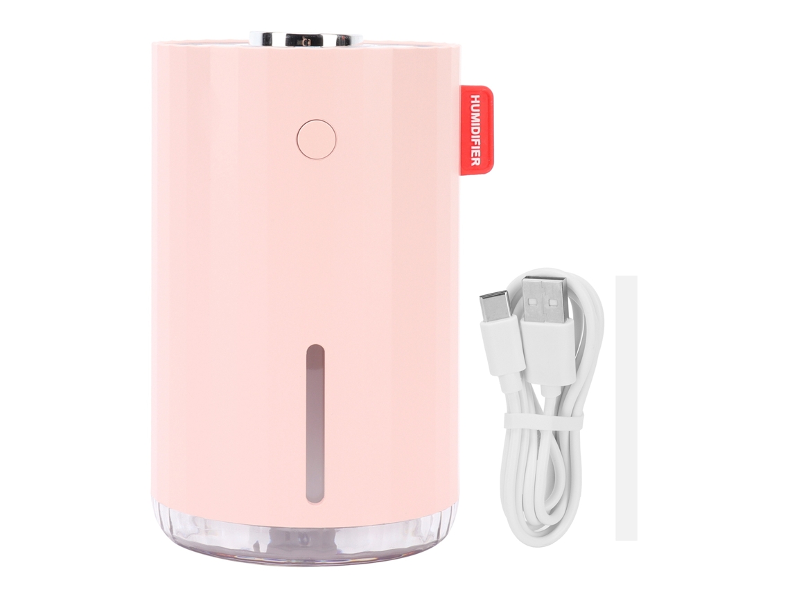 Humidificador de coche rosa con conexión USB, silencioso, para casa y oficina
