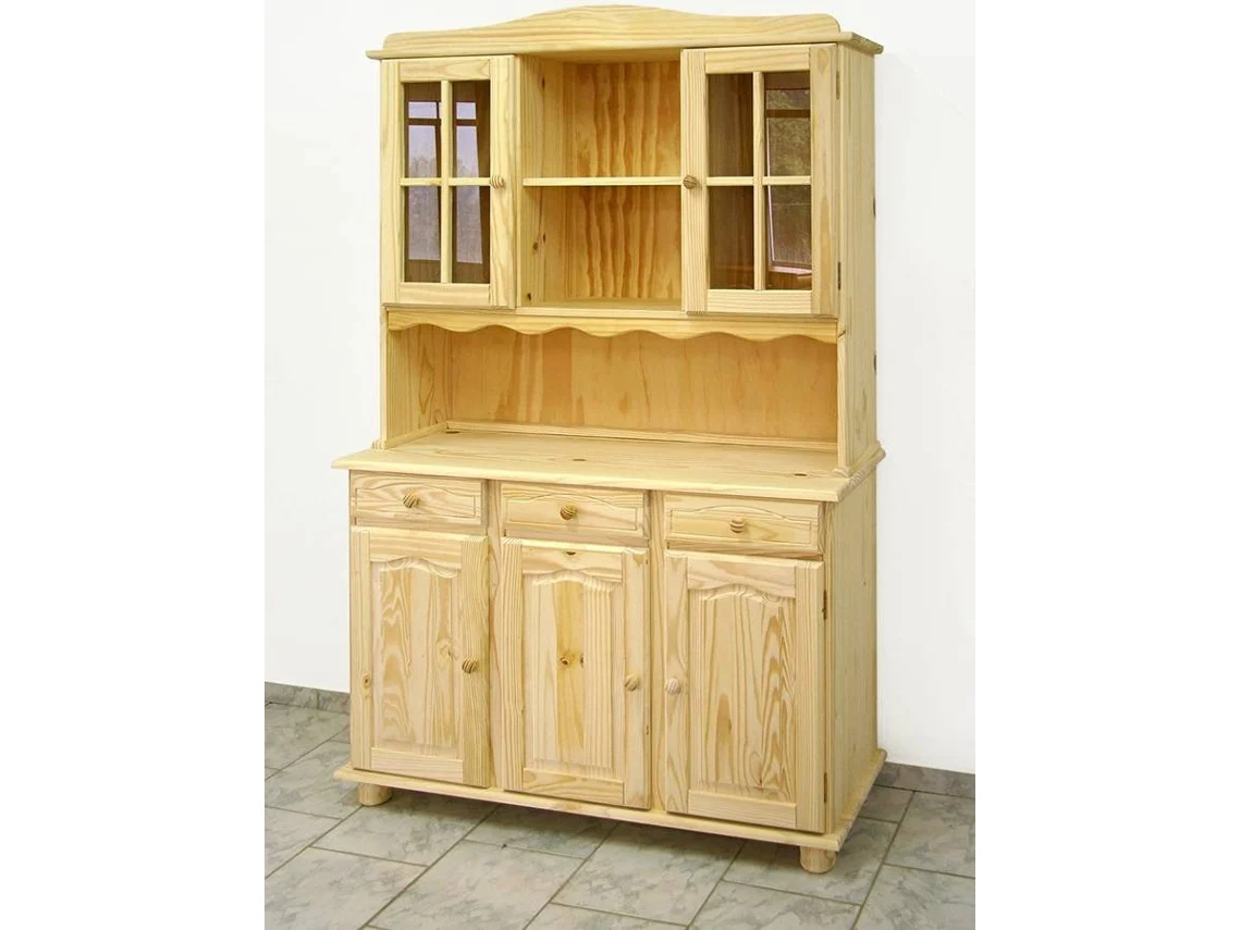 Armario DOGAR IMPORT Altea Crudo 3 Puertas (Marrón - Pino - 197X130X42 cm)