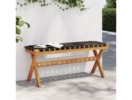 Banco De Jardín VIDAXL Negro Madera de acacia (100x34x42 cm)