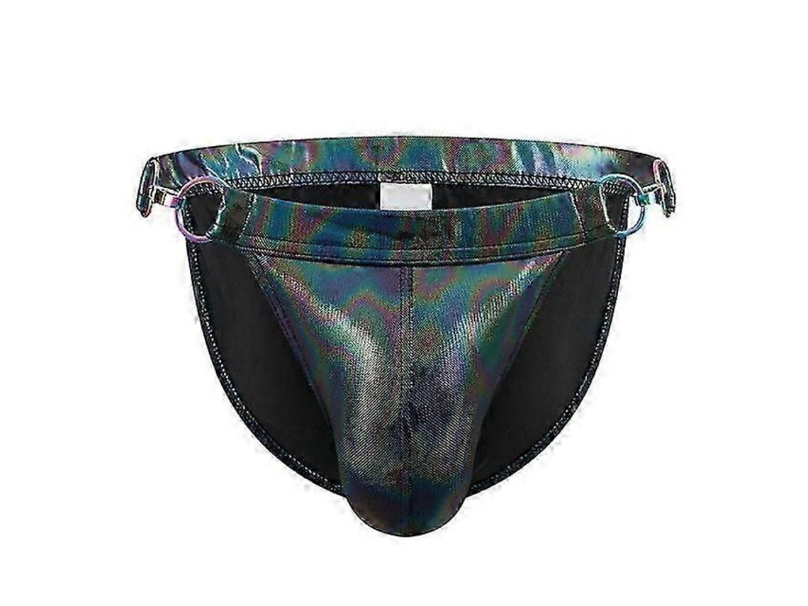 Bañador Sexy De Piel Sintética Brillante Para Hombre Con Hebilla Y Cinturón Para La Playa, El Surf Y La Natación.