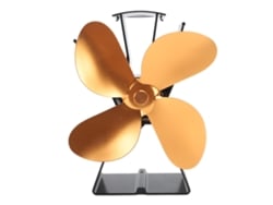 Ventilador Termoeléctrico De 4 Aspas Para Chimenea - Energía Térmica Para Estufas De Leña - Dorado