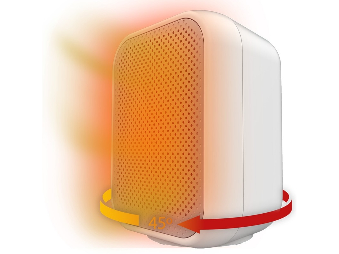 Cecotec Calefactor Cerámico De Sobremesa Readywarm 1500 Max Ceramic Rotate White, 1500 W, Oscilación