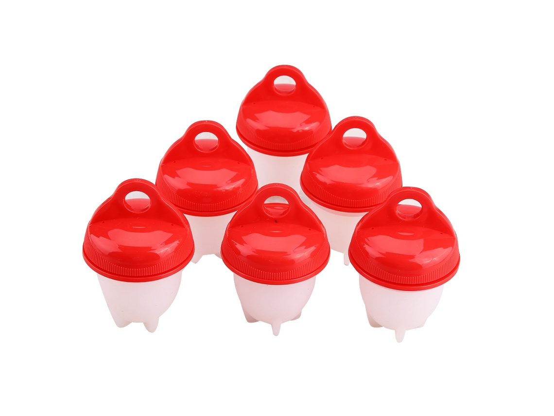 Cocedor de huevos de silicona, 6 piezas, utensilio para cocinar huevos sin cáscara