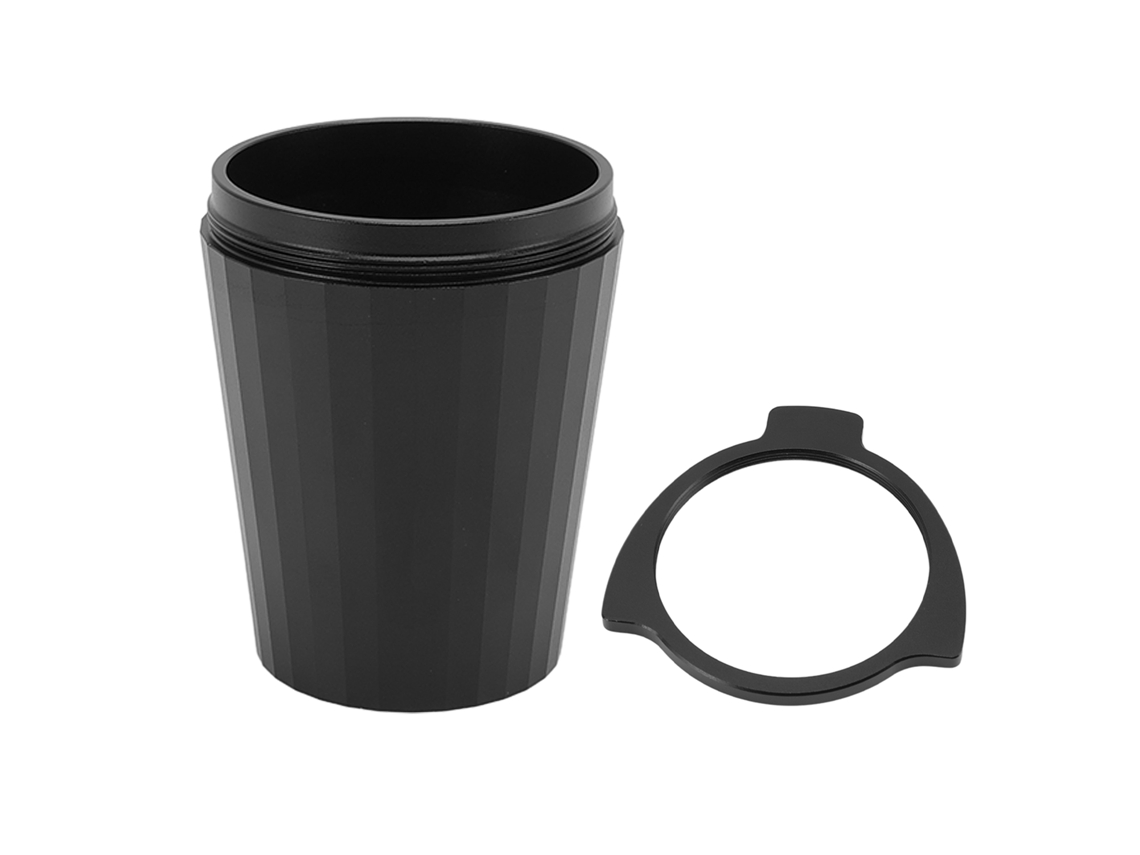 Vaso dosificador de café de aleación de aluminio de 54 mm, color negro, para cafetera