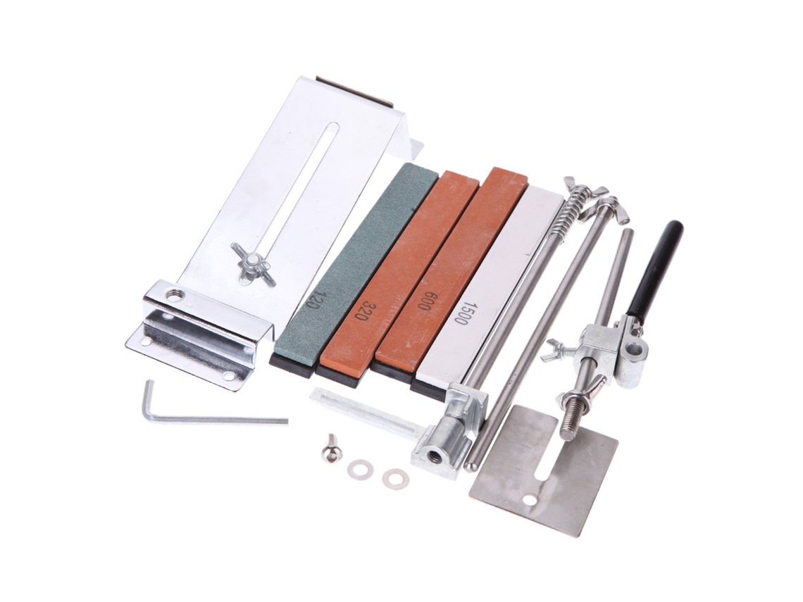 Kit Profesional Mejorado Para Afilar Cuchillos De Ángulo Fijo Con 4 Piedras De Acero Inoxidable.