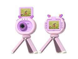 Mini cámara fotográfica para niños, 4800 W, HD, píxeles, 24 pulgadas, rotación de 180 grados, con trípode, color morado, Yizhood