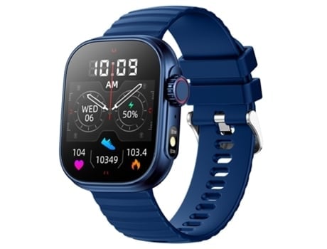 Reloj inteligente con pantalla grande de alta definición de 2,01 pulgadas Detección de frecuencia cardíaca las 24 horas Azul AUJEZON