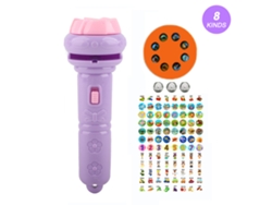 Walshlxq-linterna Proyector Infantil Con 8 Patrones Animales Diferentes Juguete Luminoso Educativo Para Niños Morado