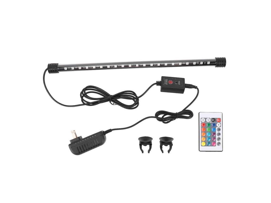 Luz Led Para Acuario Submersible De 38cm Con Modos Múltiples Y Control Remoto, Bombilla Led De Alta Brillo, Plug Ee.uu.