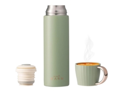 2026-27765-termo De Vacío Con Taza, 500ml Verde Claro, Anti-fugas, Acero Inoxidable 304, Mantiene Caliente Y Frío 8-12 Horas