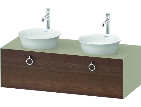 DURAVIT Tulip blanco, mueble de baño colgado en la pared, ancho 1300 x profundidad 550mm, con 1x extraíble, con tirador, WT4983B
