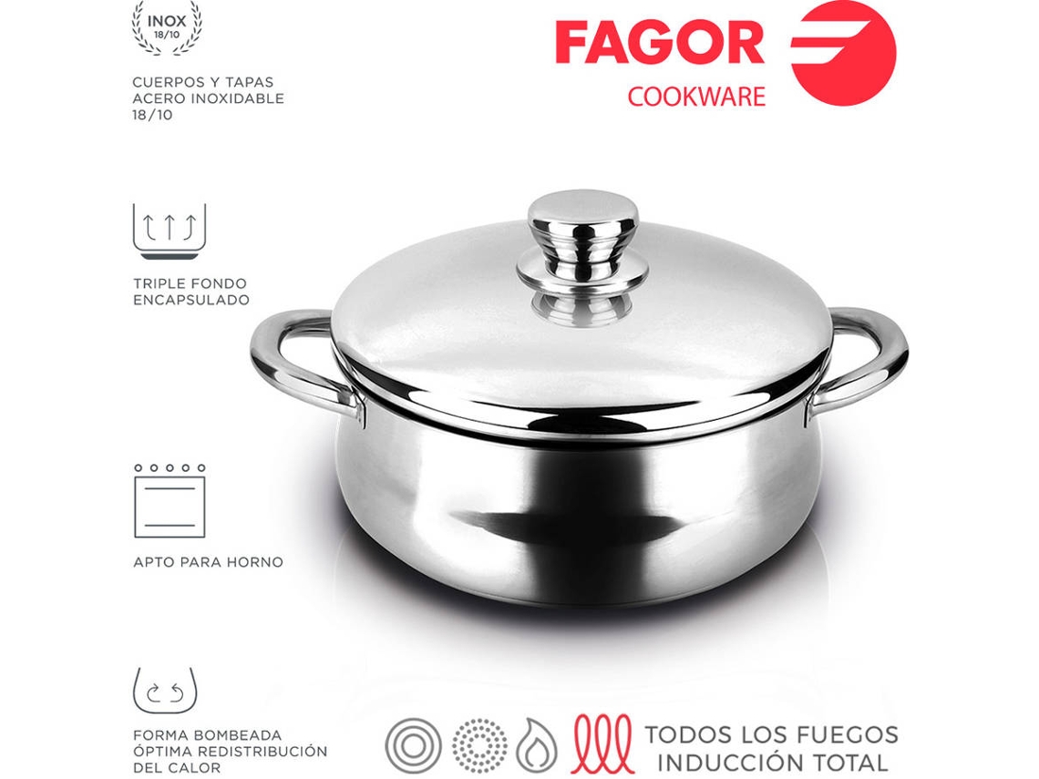 Caja Acero Inoxidable Silverinox - Tapa Ø28Cm Acero Inox 18/10 FAGOR