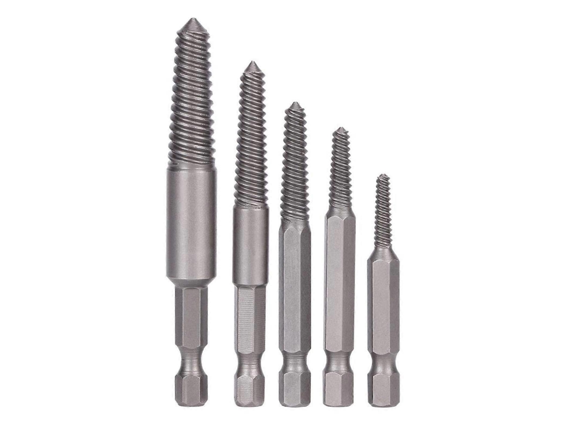 5 Herramientas Extractoras De Tornillos Rotos Brocas De Hexágono Para Remover Tornillos Dañados De Acero Inoxidable