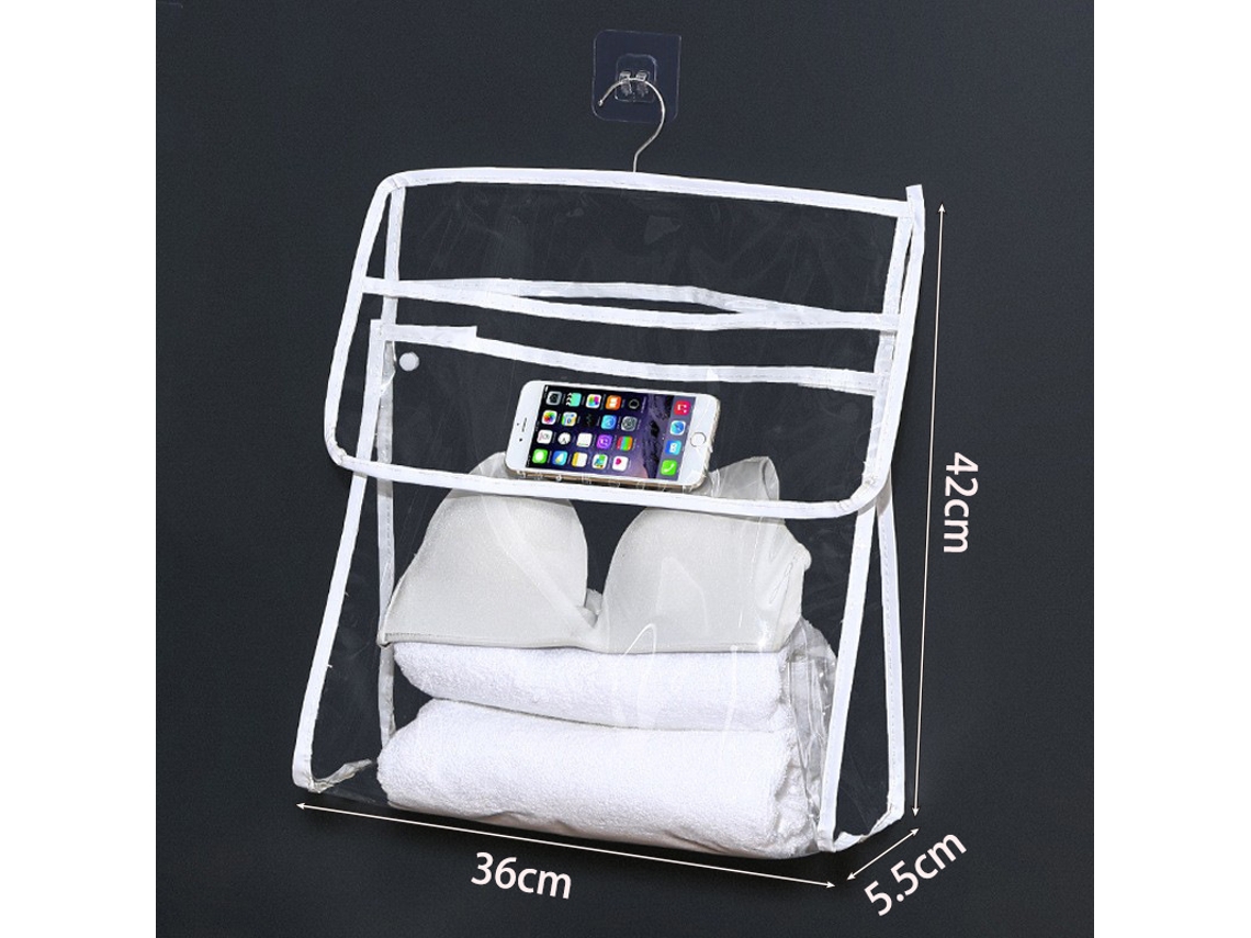 Bolsa de almacenamiento colgante impermeable para baño, con tapa grande, para guardar ropa interior y toallas.