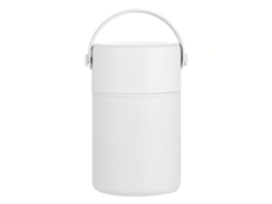 JILLIOPER Botella EINNENFFER 850 ml Acero Inoxidable Portátil Diseño Ergonómico y Antideslizante con Cuchara Plegable Blanco
