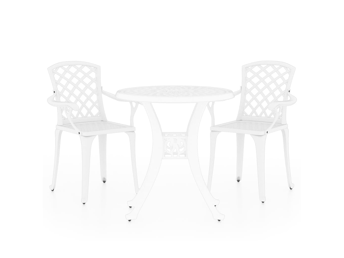 Maison Exclusive - Mesa Y Sillas De Bistró 3 Piezas Aluminio Fundido Blanco