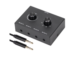 Selector Estéreo Pasivo De 4 Puertos De 3,5 Mm, 1 Entrada, 4 Salidas, Convertidor De Auriculares/mp3 De 4 Entradas Y 1 Salida.