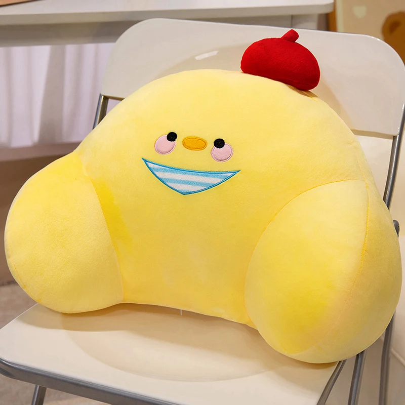 (pollo Amarillo 45 Cm) Almohada De Apoyo Lumbar Para Adultos Con Diseño De Dibujos Animados, Cojín Suave.